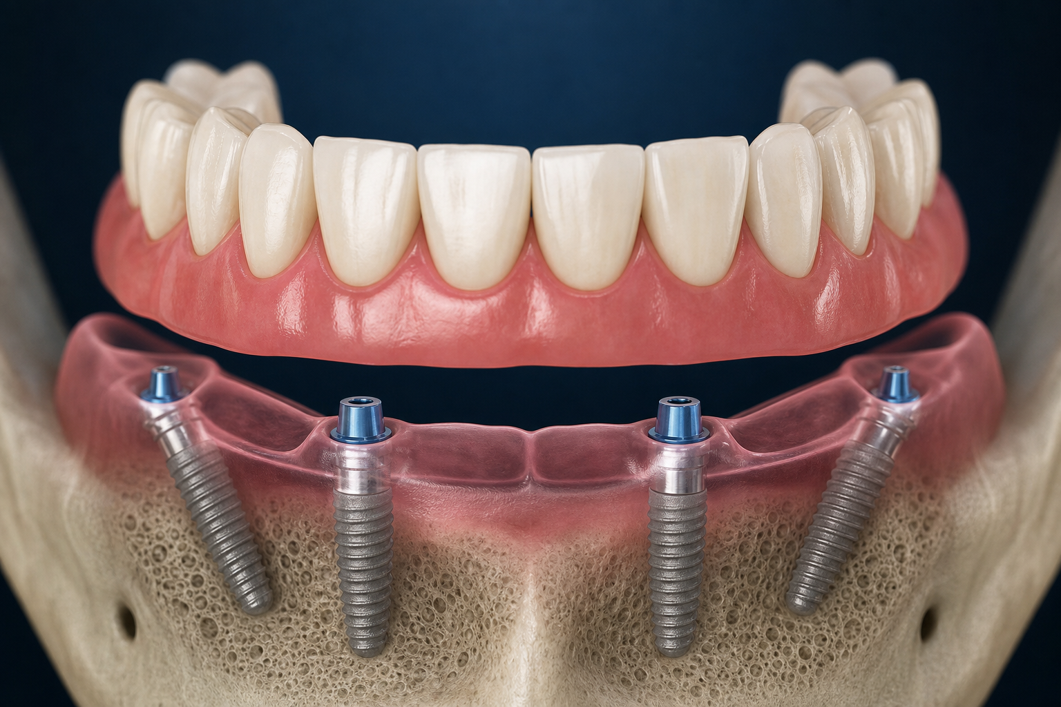 All-on-4 Dental Implants: Who They Suit and What Patients Often Misunderstand dental treatment concept