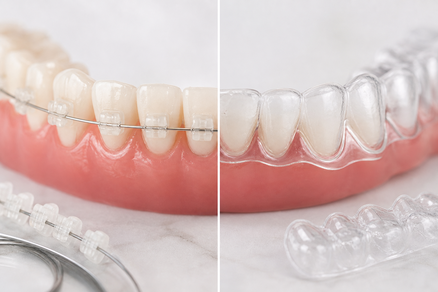Clear Braces vs Clear Aligners: They Are Not the Same Treatment dental treatment concept