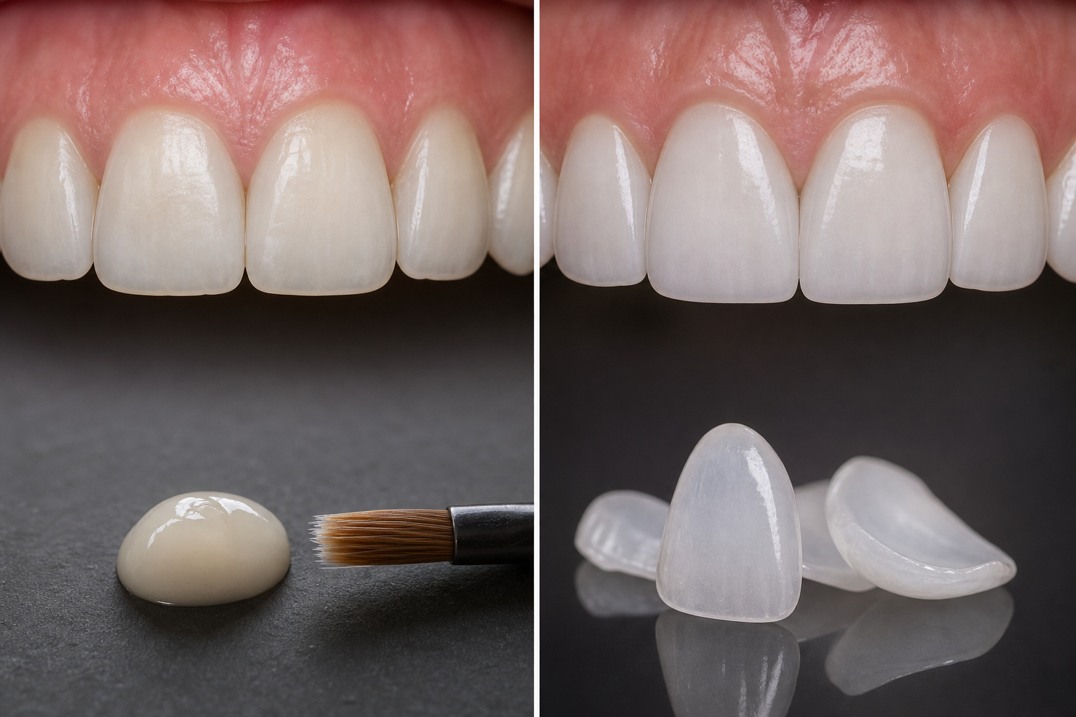Composite Bonding vs Veneers: Which Is Kinder to Your Natural Teeth? dental treatment concept
