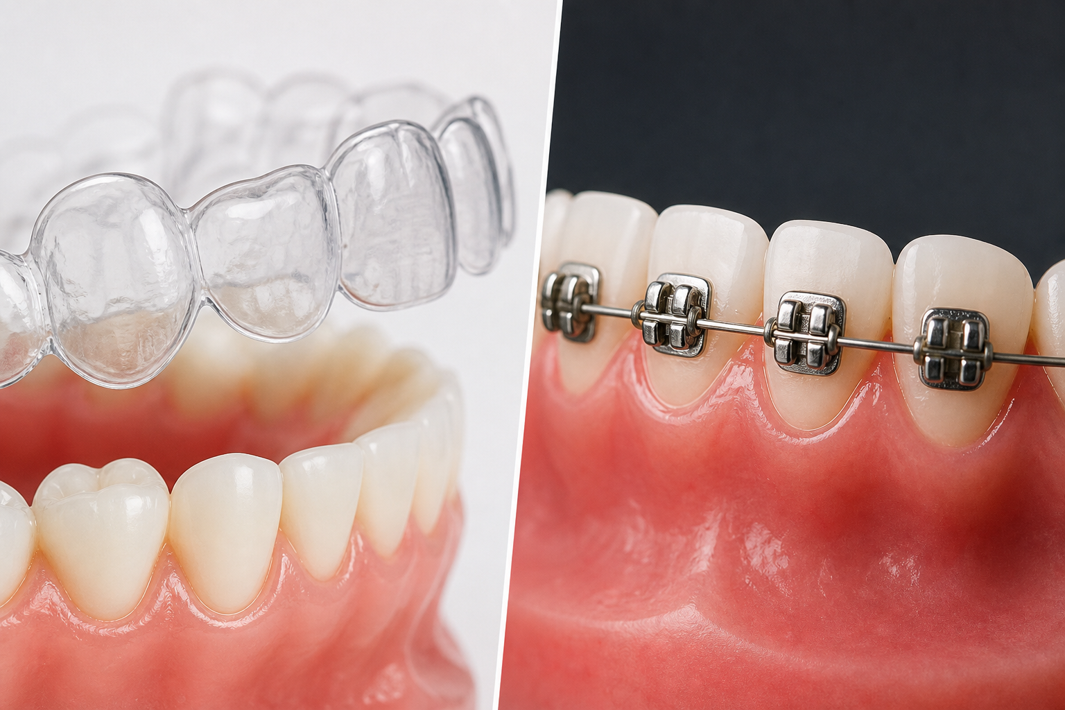 Invisalign or Braces? How I Compare Them for Adults dental treatment concept
