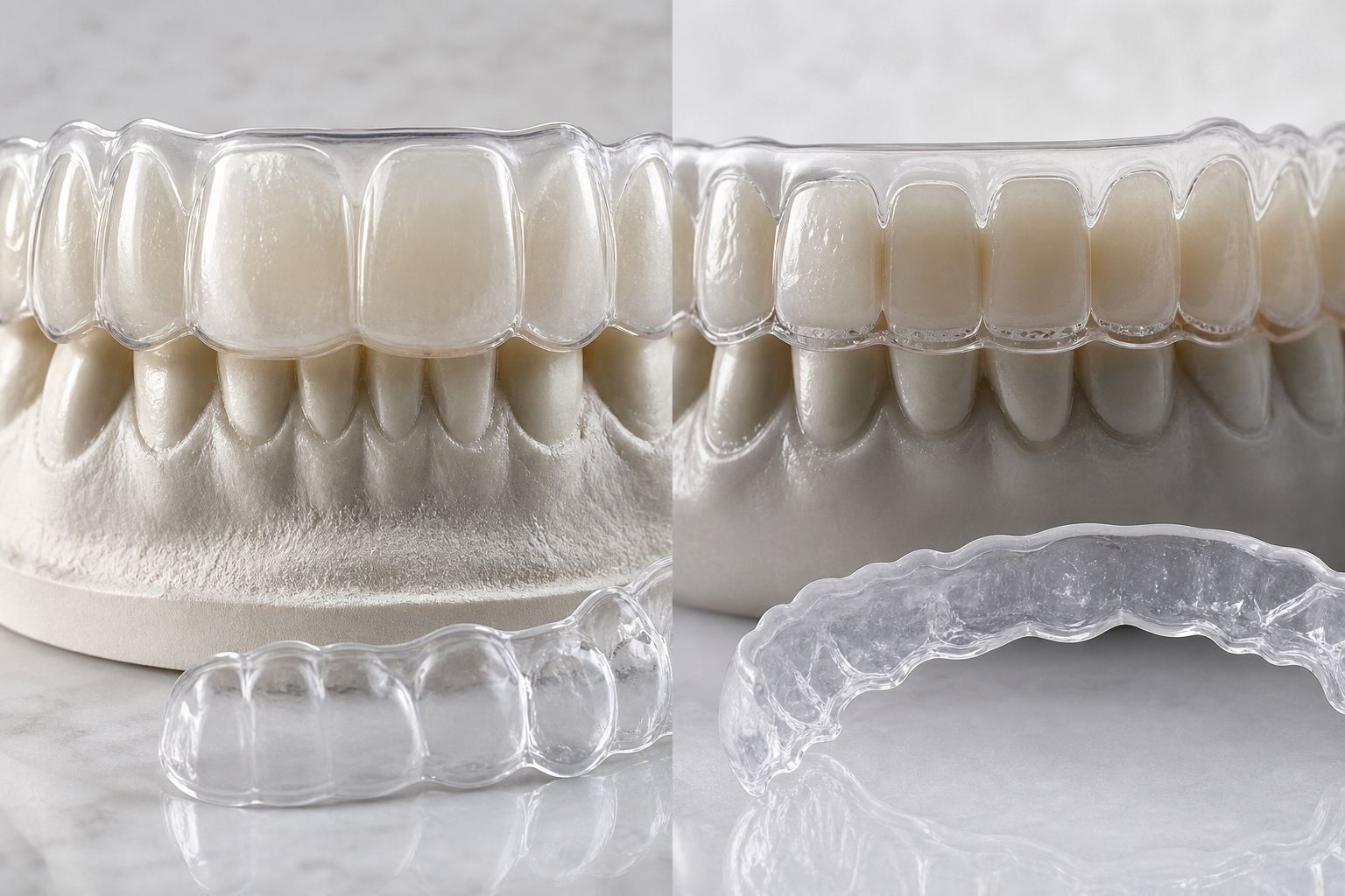 Teeth Whitening Trays: Custom Trays vs Shop-Bought Trays dental treatment concept